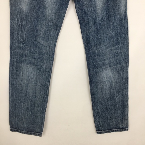 Ween Charm Men’s Distressed Jeans Ripped Blue Denim Size 34 Straight Leg - Picture 10 of 12